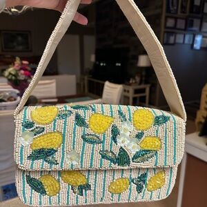 Beaded Lemon Pattern Shoulder Bag